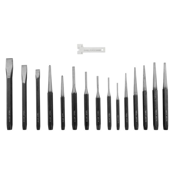 15 Piece Hammer/Chisel/Pin Punch Set