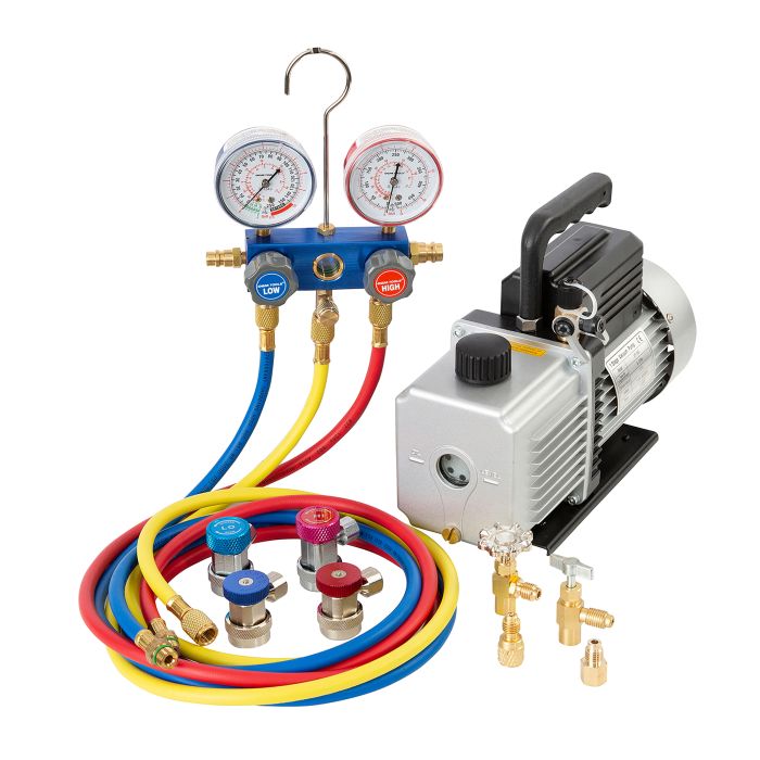 R-1234yf Vacuum Pump and Gauge Set Assortment FJC a/c system