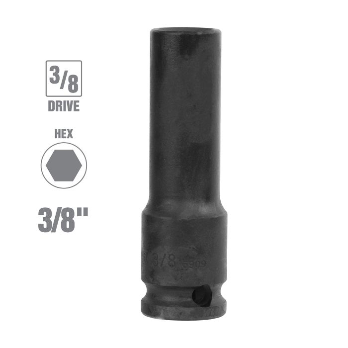 175　2 OEMTOOLS 6909 3/8 Inch Drive 3/8 Inch Deep Impact Socket