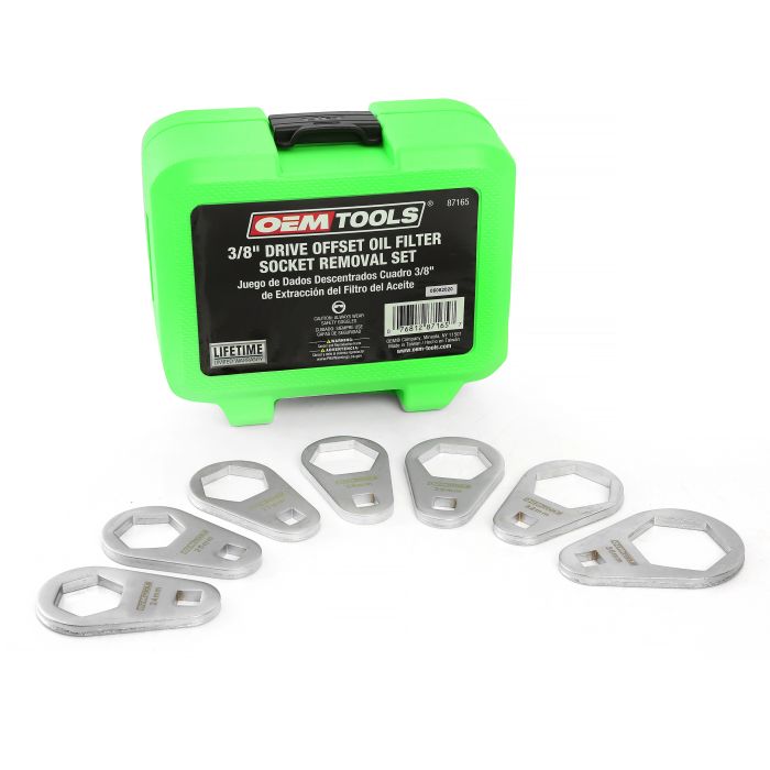OEMTOOLS 87165 7 Piece 3/8 Inch Drive Offset Oil Filter Cap Wrench Set