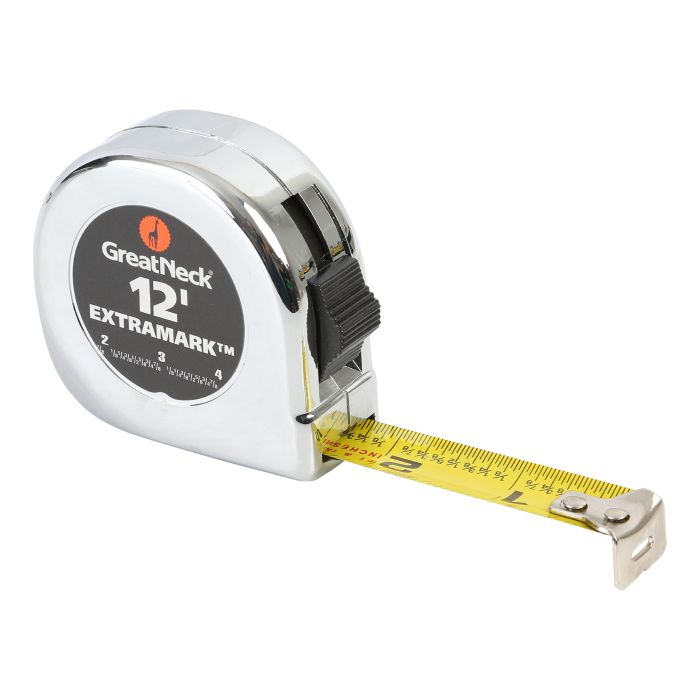 GreatNeck Tape Measure, 25 ft x 1 with Rubber Grip