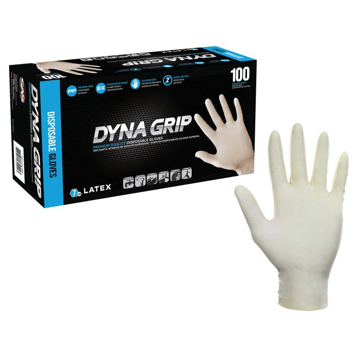 SASS SAS6501003 DynaGrip Powder Free Exam Grade Latex Gloves