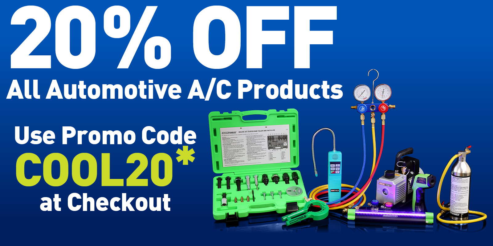 20% OFF ALL Automotive AC Products